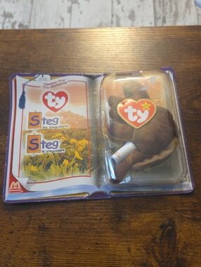 vintage 2000 McDonald's Ty Teenie Beanie Babies plush toy, "Steg the Stegosaurus
